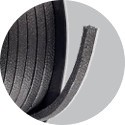 Black square fibreglass braid per meter
