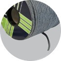Black square fibreglass braid as spool