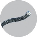 Round black sealing braid with internalcore as reinforcement ARTICA by metre